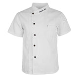 Unisex Chef Jackets Coat Short Sleeves Shirt Kitchen Uniforms White M