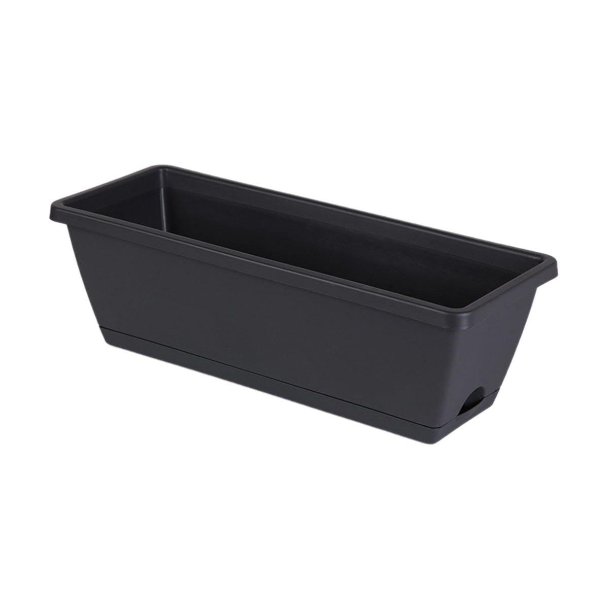 Maxbell 2 Pieces Window Box Planter Rectangular Decors for Garden Indoor Plants Home Dark Grey
