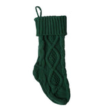 Kids Heavy Knit Christmas Gift Present Candy Socks Stocking Party Green 46cm