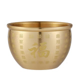 Maxbell Maxbell Treasure Basin Rice Vat Brass Feng Shui Bowl for Housewarming Festival Desk