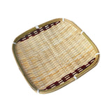 Maxbell Bamboo Basket Versatile Handmade Basket for Bedroom Countertops Laundry Room 24x24cm