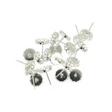 Maxbell 20pcs 10mm Cabochon Settings Earrings Blanks Earring Bezel Base Silver White - Aladdin Shoppers
