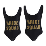 Maxbell Women's Black Bride Squad Swimwear Beach Bathing Bikini Swimsuit Summer M L