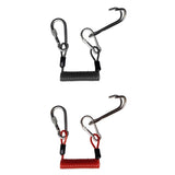 Maxbell 2 Pieces Safety Scuba Diving Diver Dual Reef Hook & Coil Lanyard Swivel Clip