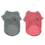 Maxbell 2Pcs M Dog Shirts Striped Dog T-Shirt Puppy Clothes Small Medium Large Dogs