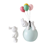 Maxbell Balloon Bunny Figurine Funny Flying Bunny Figure for TV Stand Office Cabinet Blue