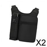 Maxbell 2xCrossbody Bag Adjustable Shoulder Strap Sling Bag for Travel Camping Outdoor Black