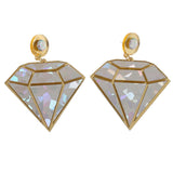 Maxbell Cool Nightclub Stage Acrylic Diamond Shape Earrings Ear Studs Jewelry Gold - Aladdin Shoppers