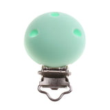 Maxbell 2 Pcs Cute Baby Pacifier Round Silicone Soother Clip Metal Holders Clasp