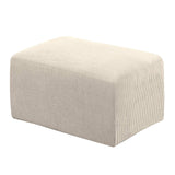 Maxbell Ottoman Cover Footstool Slipcover Footrest Stool Sofa Protector  Beige L