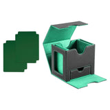 Maxbell Card Deck Case Holder Fits 100+ Cards Accessories Multifunctional PU Leather Green Interior
