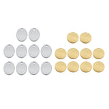 Maxbell 20 Pieces Mixed Metal Flat Circle Blank Coin Stamping Charms Tag Pendants