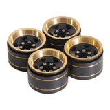 Maxbell 4 Pieces 1.0 Brass Wheel Rims RC Wheel Rims for 1/18 RC Crawler Spare Parts