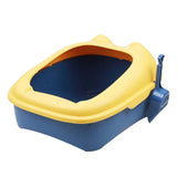 Cat Litter Box Tray Detachable with Litter Scoop Toilet for Kitten Yellow Blue - Aladdin Shoppers