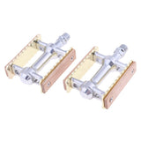 Maxbell Maxbell Vintage Aluminium Wood Fixed Bike Pedal Bearing Flat-Platform Pedals Gold