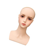 Wig Holder Mannequin Head for Eyeglasses Hair Styling Wig Making and Display Light red lips