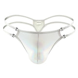 Maxbell Maxbell Men Sexy G-String Thong Briefs Jockstrap Underwear T-Back Lingerie Silver M