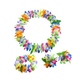Maxbell Hawaiian Leis Set Wreath Outdoor Pool Summer Dance Artificial Flower Garland Multi