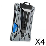 Maxbell 4xAluminum Alloy Slim Wallet Credit Card Holder Case Money Clip for Men Gray