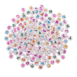 Maxbell 400 Pieces Resin Rondelle Alphabet Letters Beads For Jewelry Making Craft