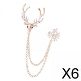Maxbell 6xChristmas Reindeer Brooch Pin Anniversary Holiday Brooch Rhinestone Deer Pin gold