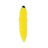 Maxbell Maxbell 50 pcs Bionic Soft Fishing Lures 30mm Worm Maggot Grub Shape Baits Yellow