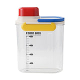 Maxbell Rice Bucket 2.7L Transparent Cereal Container for Kitchen Organization Sugar Red Handle