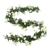 Maxbell Maxbell 5.9ft 69 Heads Artificial Rose Flower Floral Vine Home Outdoor  white
