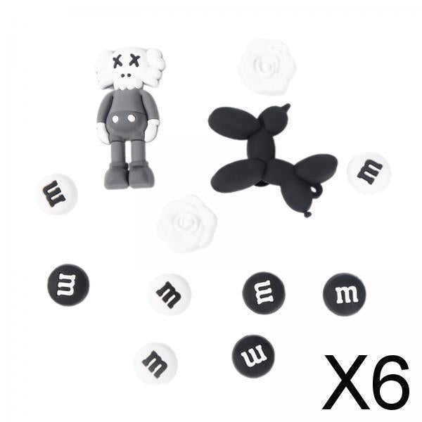 Maxbell 6xBeach Bag Charms Accessories 1.2cm Long DIY Handmade PVC Totes Charm Inserts