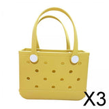 Maxbell 3xBeach Tote Bag Handbag Washable Hole Beach Handbag for Shopping Outdoor Boat Yellow
