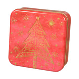 Maxbell Christmas Cookie Tin Cartoon Iron Cookie Case Box for Party New Year Holiday Red Christmas Tree