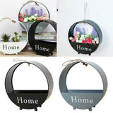 Maxbell 2pcs Wall Hanging Flower Basket Plant Pot for Balcony Decor Grey +Black