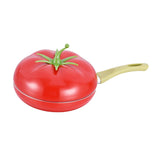 Maxbell Nonstick Frying Pan with Handle Induction Cooker Compatibility Round Skillet Tomato Shaped
