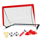 Maxbell Kids Soccer Goals Lightweight with Soccer Ball for Outdoor Sport Garden Yard 1 Net Red