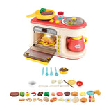 Maxbell Kitchen Playset with Oven Oven Play Kitchen Accessory for Education Birthday red
