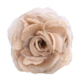 Maxbell Flower Brooch 8cm Fashion Rose Brooch for Party Wedding Clothing Accessories Champagne