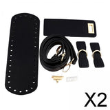 Maxbell 2xCrochet Bag Bottom Base Crochet Bag Making Set for Crossbody Bag Purse Parts Black