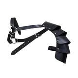 Maxbell 5xGothic Steampunk Shoulder Armors Party Pauldrons Armour Halloween Shrug Belt black