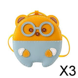 Maxbell 3xDIY Leather Crossbody Bag Kit Easy for Kids Leather Sewing Kits Yellow