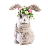 Maxbell 2pcs Soft Easter Rabbit with Wreath Photo Props Art Desk Ornament