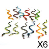 Maxbell 6xPlastic Reptiles Animal Snake Model Toy 12pcs Multi-color