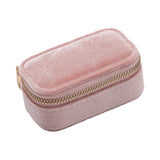 Maxbell Velvet Travel Jewelry Case for Women Girls Rings Box Mini Jewelry Storage Box Pink