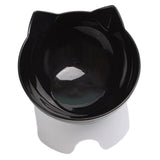 Maxbell Raised Cat Food Bowl Easy to Clean Dish Water Bowl for Kitten Small Dogs Black