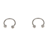 Maxbell 2Pcs Crystal Circular Horseshoes Eyebrow Lip Nose Ear Rings Piercing Jewelry