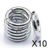 Maxbell 10x6Pcs Backpack Plated Alloy Round Spring Snap Hooks Clip Keychain Ring Silver