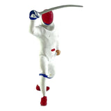 Maxbell 1/64 Scale Model Figure Hand Painted Resin Realistic Mini Fencing Doll Model Defense White