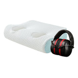 Ear Pillow with Holes with Noise Reduction Ear Muffs Comfortable Neck Pillow Light Blue