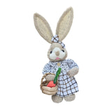 Easter Bunny Figurine Lovely Easter Decor Handicraft for Yard Garden Kitchen lattice girl