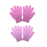 Maxbell 2 Pairs Exfoliating Bath Glove Shower Skin Care Scrubber Pads Rose Red Pink