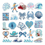 Maxbell 24Pcs Coastal Cowgirl Iron on Patches Embroidered Patches for Hat Coat Pants